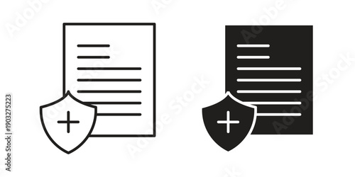 Medical insurance icon concept. Thin line symbol. Vector illustration isolated. Editable stroke.