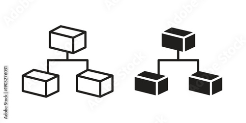 Modules icon concept. Thin line symbol. Vector illustration isolated. Editable stroke.
