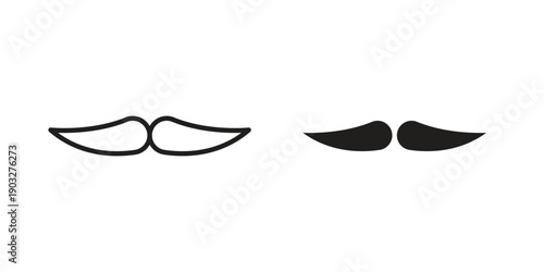 Moustache icon concept. Thin line symbol. Vector illustration isolated. Editable stroke.