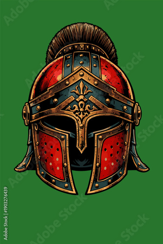 vector image of armor helmet