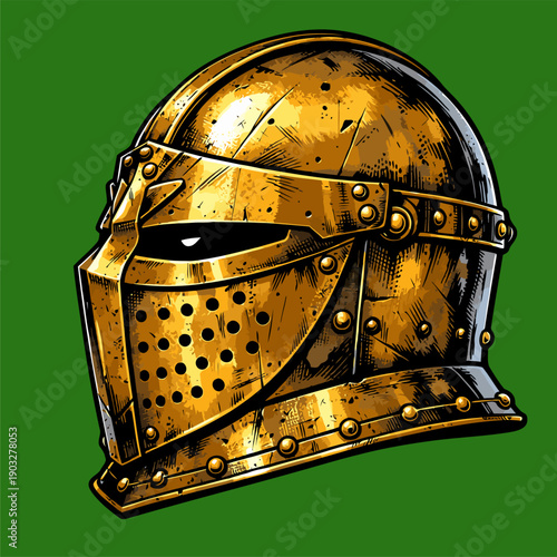 vector image of armor helmet