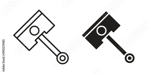 Piston icon concept. Thin line symbol. Vector illustration isolated. Editable stroke.