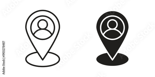 Placement icon concept. Thin line symbol. Vector illustration isolated. Editable stroke.