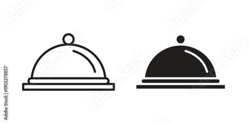 Platter icon concept. Thin line symbol. Vector illustration isolated. Editable stroke.