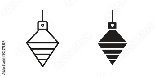 Plumb bob icon concept. Thin line symbol. Vector illustration isolated. Editable stroke.
