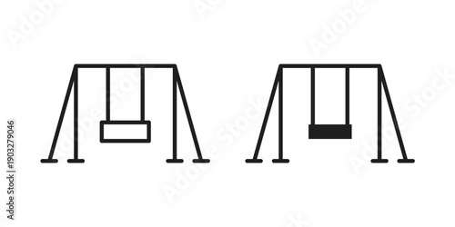 Porch swing icon concept. Thin line symbol. Vector illustration isolated. Editable stroke.