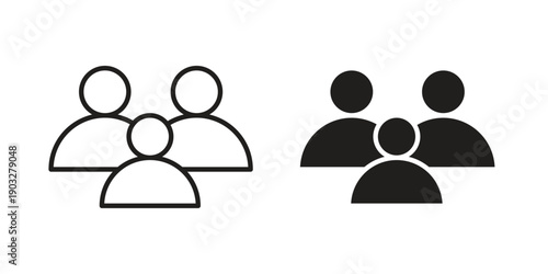 Population icon concept. Thin line symbol. Vector illustration isolated. Editable stroke.