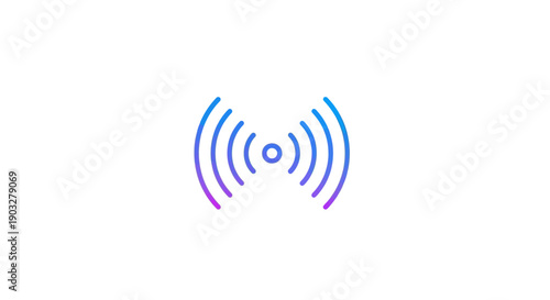 Modern Gradient Wireless Network Icon Representing Digital Connectivity and Communication Technology
