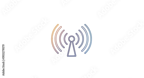 Vibrant gradient wi-fi signal icon representing wireless communication and network connectivity on