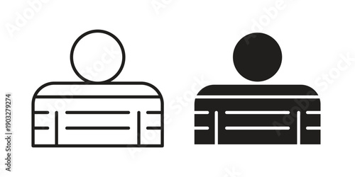 Prisoner icon concept. Thin line symbol. Vector illustration isolated. Editable stroke.