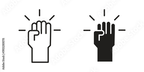 Rebellion icon concept. Thin line symbol. Vector illustration isolated. Editable stroke.