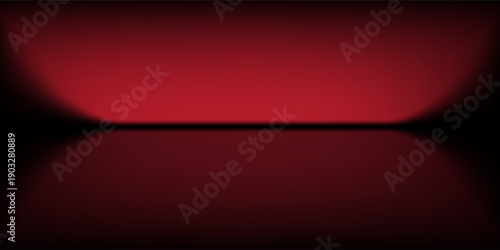 Abstract gradient podium background. Empty red 3D studio background. Clean scene for product presentation mockup template. eps 10