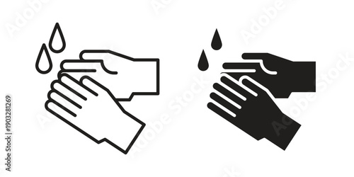 Sanitize hands icon concept. Thin line symbol. Vector illustration isolated. Editable stroke.