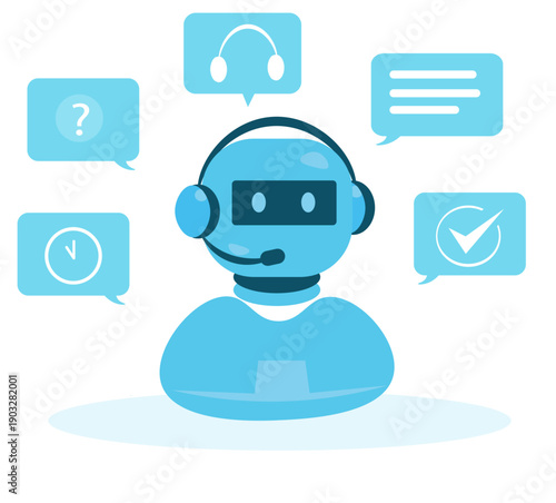 ai chatbot  for customer support vector illustration