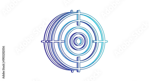 Abstract gradient blue target icon representing precision accuracy and goal achievement