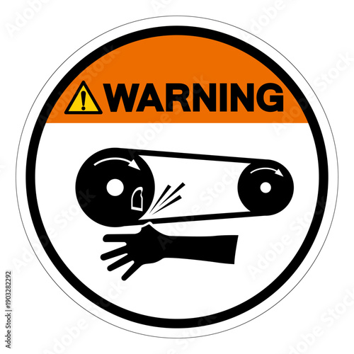 Warning Rotating Flywheel Hazard Symbol Sign ,Vector Illustration, Isolate On White Background Label.EPS10