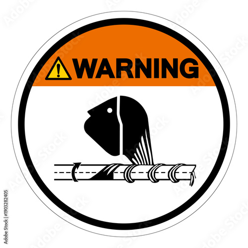Warning Hair Entanglement Rotating Shaft Symbol Sign,Vector Illustration, Isolated On White Background Label.EPS10