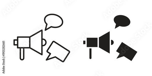 Social campaign icon concept. Thin line symbol. Vector illustration isolated. Editable stroke.