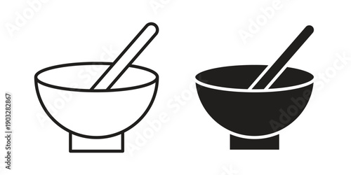 Soup icon concept. Thin line symbol. Vector illustration isolated. Editable stroke.