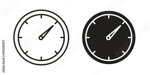 Speedometer icon concept. Thin line symbol. Vector illustration isolated. Editable stroke.