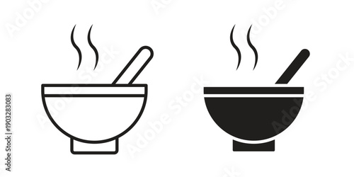 Stew icon concept. Thin line symbol. Vector illustration isolated. Editable stroke.