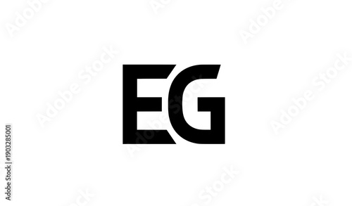 Abstract EG monogram letter logo vector minimal black design