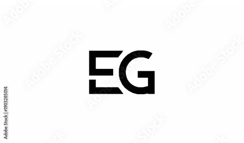 EG letter logo design minimal abstract monogram vector black