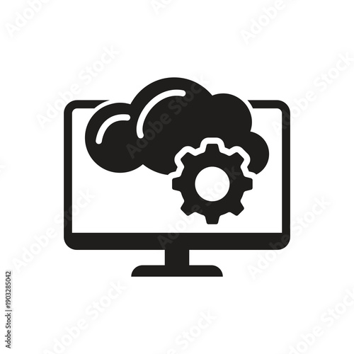 Solid cloud configuration settings on computer monitor
