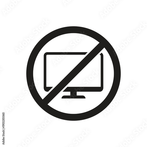 Solid monitor prohibited or no display icon