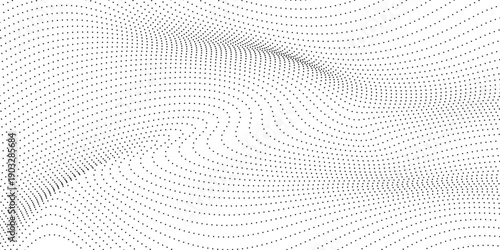 Abstract Flowing Dot Wave Background Inspired by Data Flow and Topographic Lines