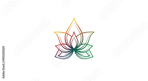 Vibrant gradient lotus flower illustration symbol of peace spirituality and wellness