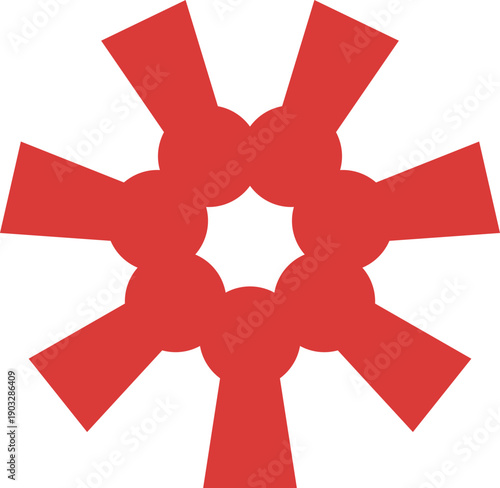 Red Geometric Asterisk Symbol