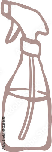 Hand Drawn Spray Bottle Doodle