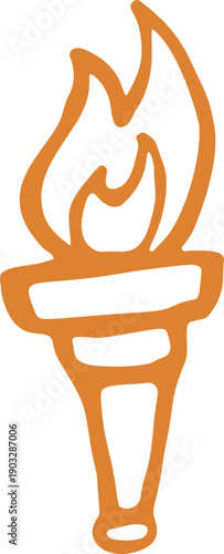 Doodle Torch Hand Drawn