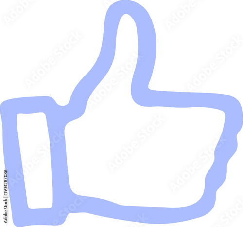 Thumbs Up Hand Drawn Outline