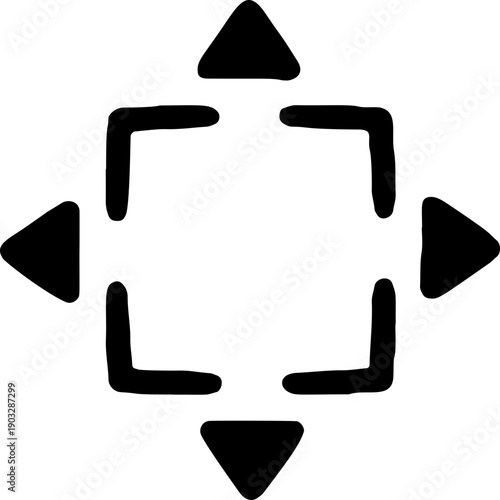 Transform Tool Icon Hand Drawn