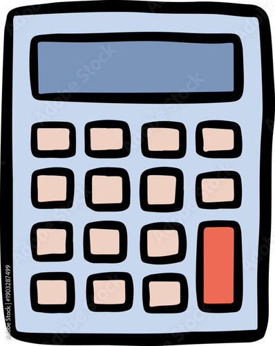Calculator Doodle Hand Drawn