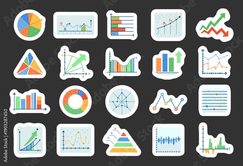 Analytics chart set in scandinavian style dashboard data statistics visualization finance business growth trend performance report comparison distribution timeline
