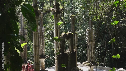 Exploring Castillo de Edward James in Xilitla, San Luis Potosi, Mexico, surrounded by lush vegetation and unique architecture