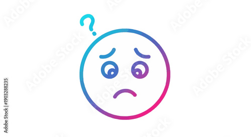 Confused emoji with question mark above head displaying uncertainty and a mix of emotions in a