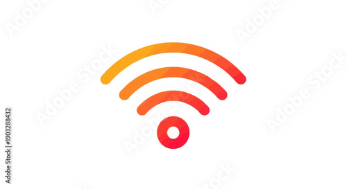Modern colorful WiFi symbol showing strong wireless internet connection waves and hotpot signal