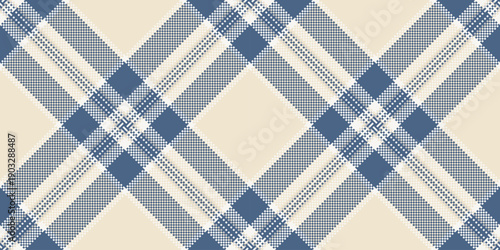 Adorable fabric vector texture, famous textile check background. Usa tartan pattern plaid seamless in light and blue colors.