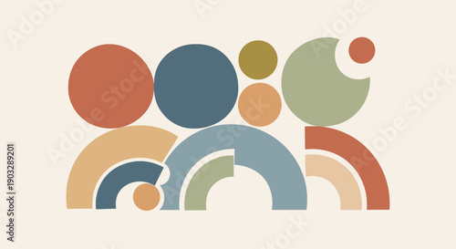 Abstract Geometric Shapes and Arches Design.