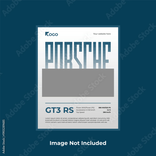 Luxury Sports Car Advertisement with Technical Specifications