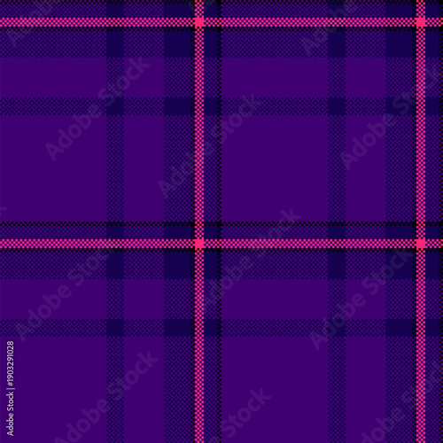 Event tartan vector pattern, greeting textile seamless background. Decorating plaid texture fabric check in violet and indigo colors.