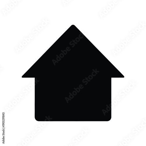 Black house arrow icon, vector, for website navigation or logo, Isolated on transparent background, png