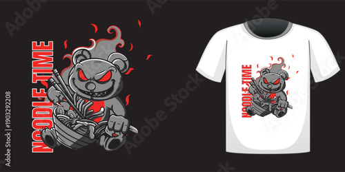 Black T Shirt Print Design Concept for Clothing Apparel