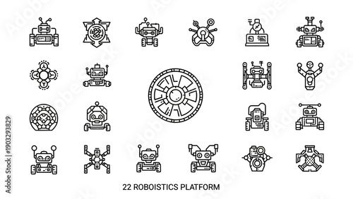 Robotic platform icons and symbols.
