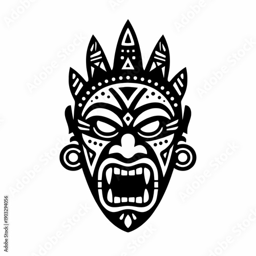 Mythical Mask Face Illustration