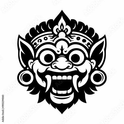 Balinese Style Mask Illustration